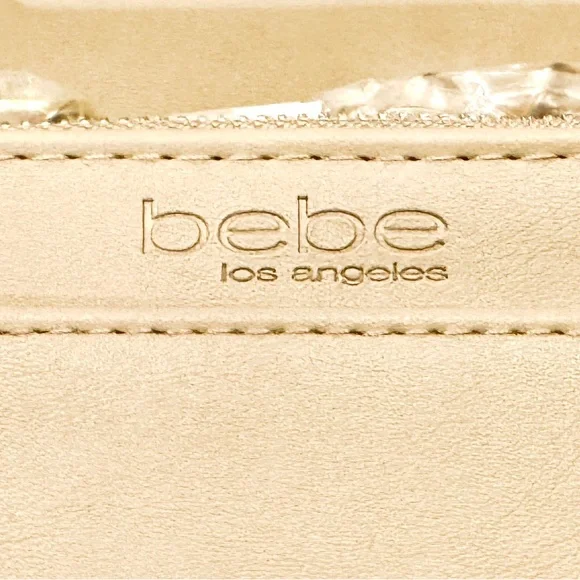 Bebe Cream Small Crossbody Bag with Gold Chain, Card Case and Wristlet NWT - Picture 8 of 11